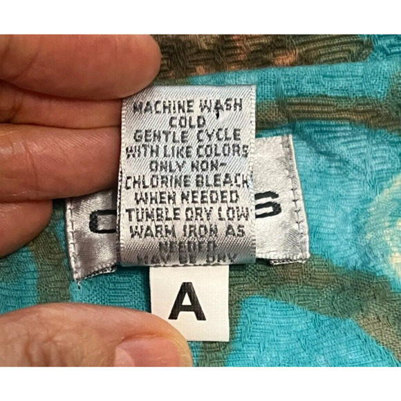 Chicos Blazer Jacket Turquoise Brown Floral Coastal Grandma Size 2 Womens Large - Picture 8 of 8